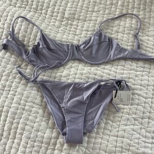 NWTO Jade Swimwear Lilac Sheen Bikini Set XS